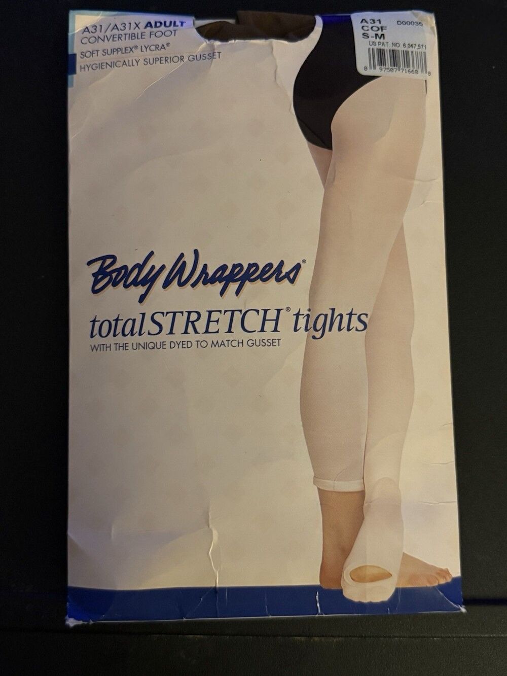 Body Wrappers Total Stretch Tights S-M Adult Convertible Foot A31/A31X Lycra
